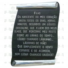 PLACA PARA TÚMULO EM ALUMÍNIO COM TEXTO ATÉ 220 LETRAS TAM.38X26CM