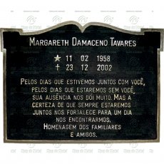 Placa para Túmulo em Alumínio com texto Tam.30x40 cm