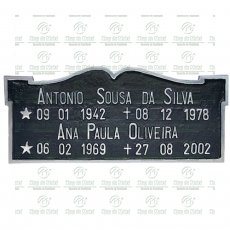 Placa para Túmulo em Alumínio Tam.12x29 cm