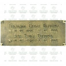 Placa para Túmulo em Bronze Tam.12x30 cm